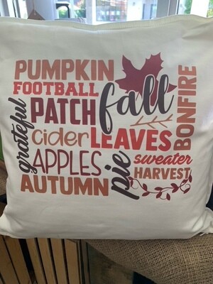 Fall Word Art Pillow