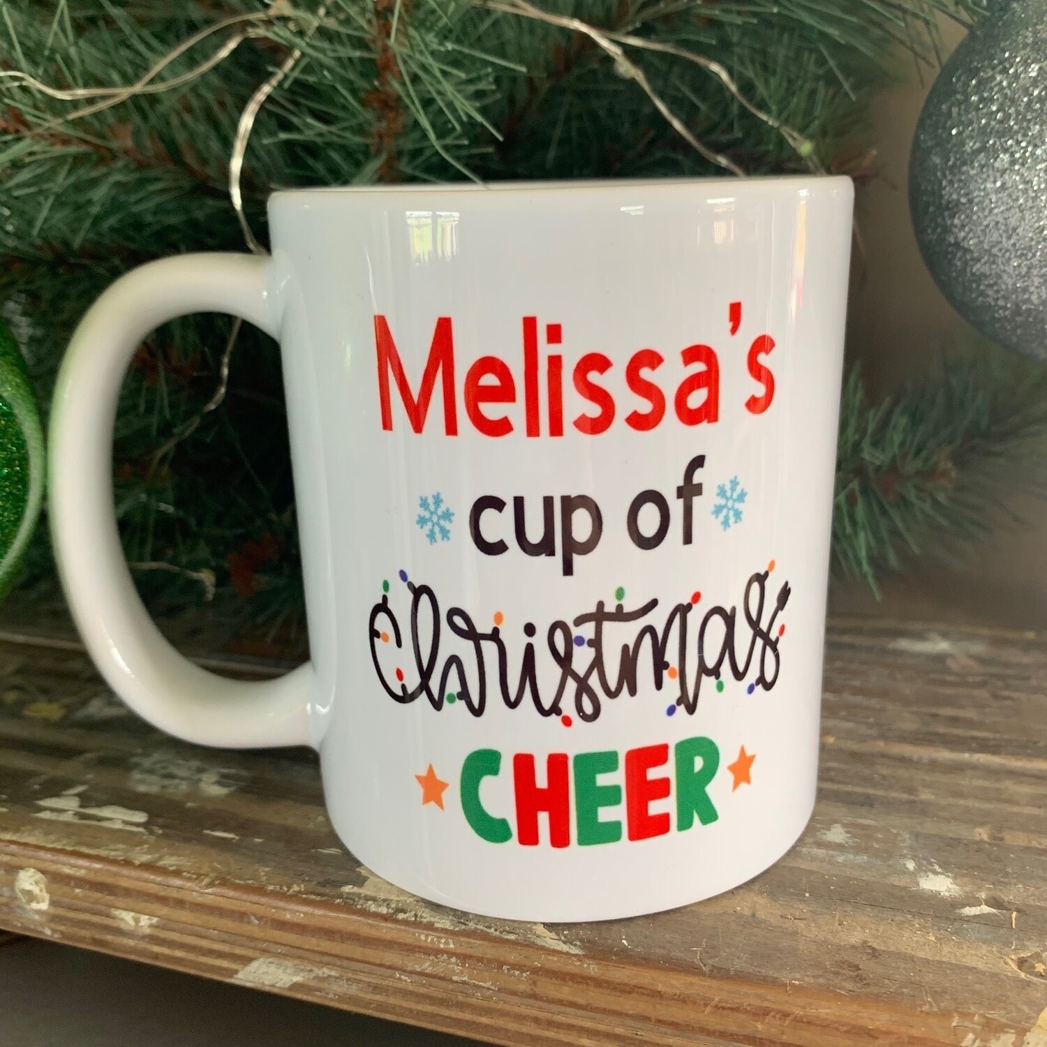Personalized Cup Of Christmas Cheer Design For Drinkware