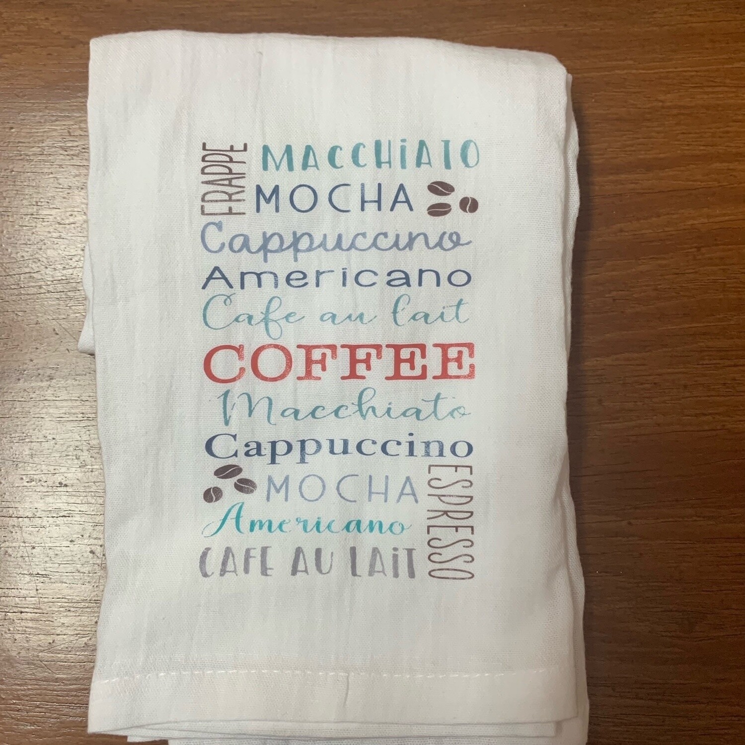 Coffee Words Tea Towel