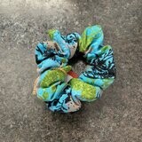 Blue Floral Scrunchie