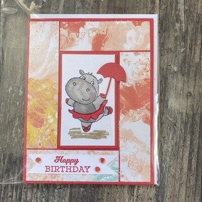 Hippo Granddaughter -Birthday Card