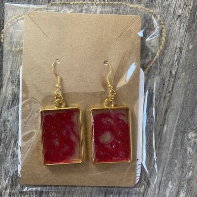 Red Resin Earrings