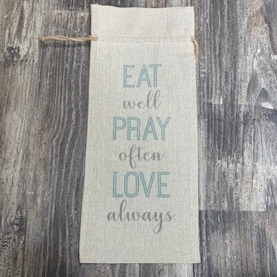 Eat Pray Love Wine Bag