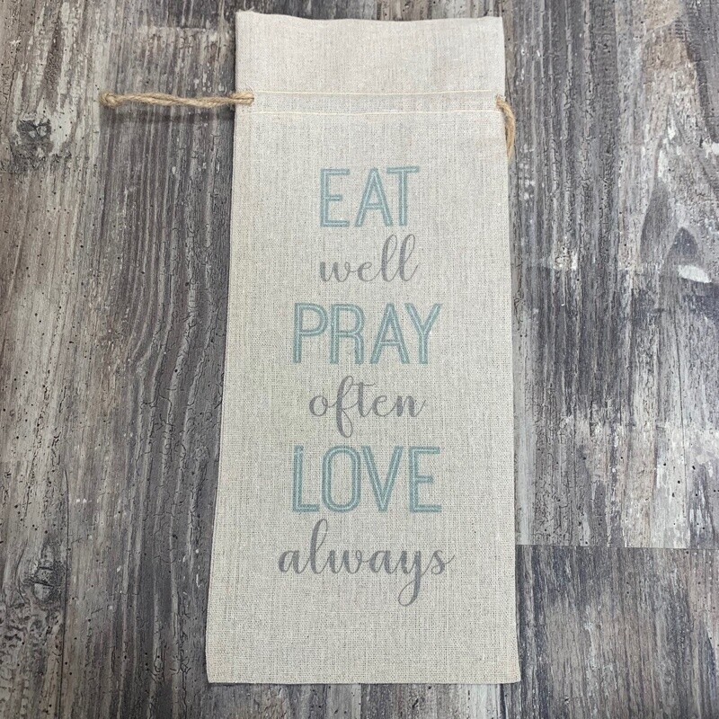 Eat Pray Love Wine Bag