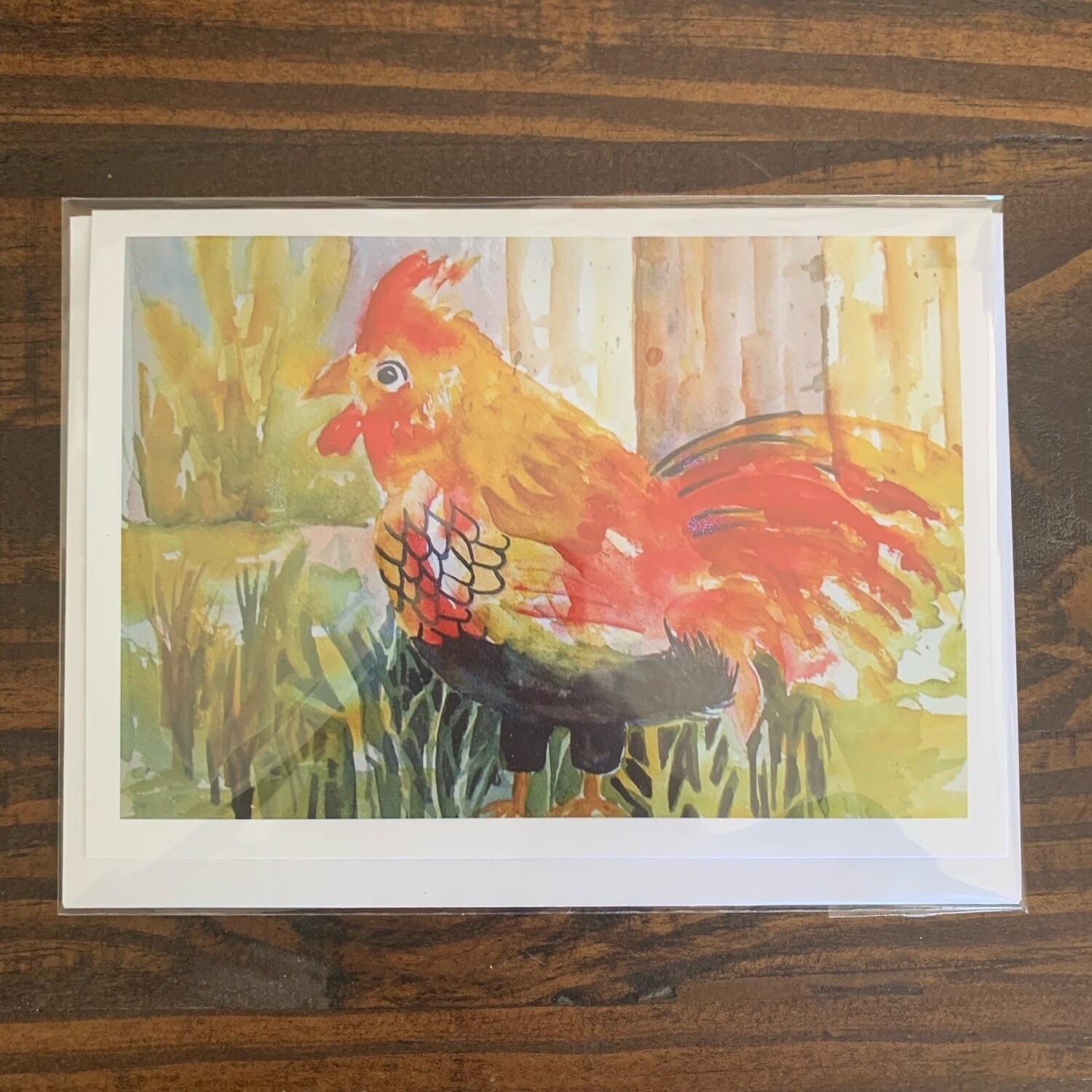 Chicken Watercolour Card