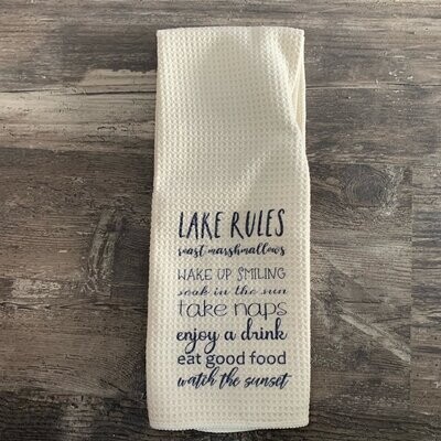 Lake Rules Tea Towel