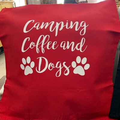 Camping, Coffee And Dogs Pillow
