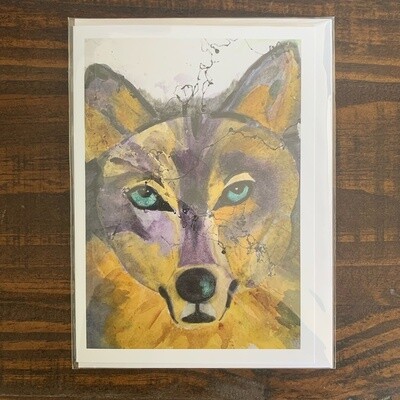Wolf Watercolour Card