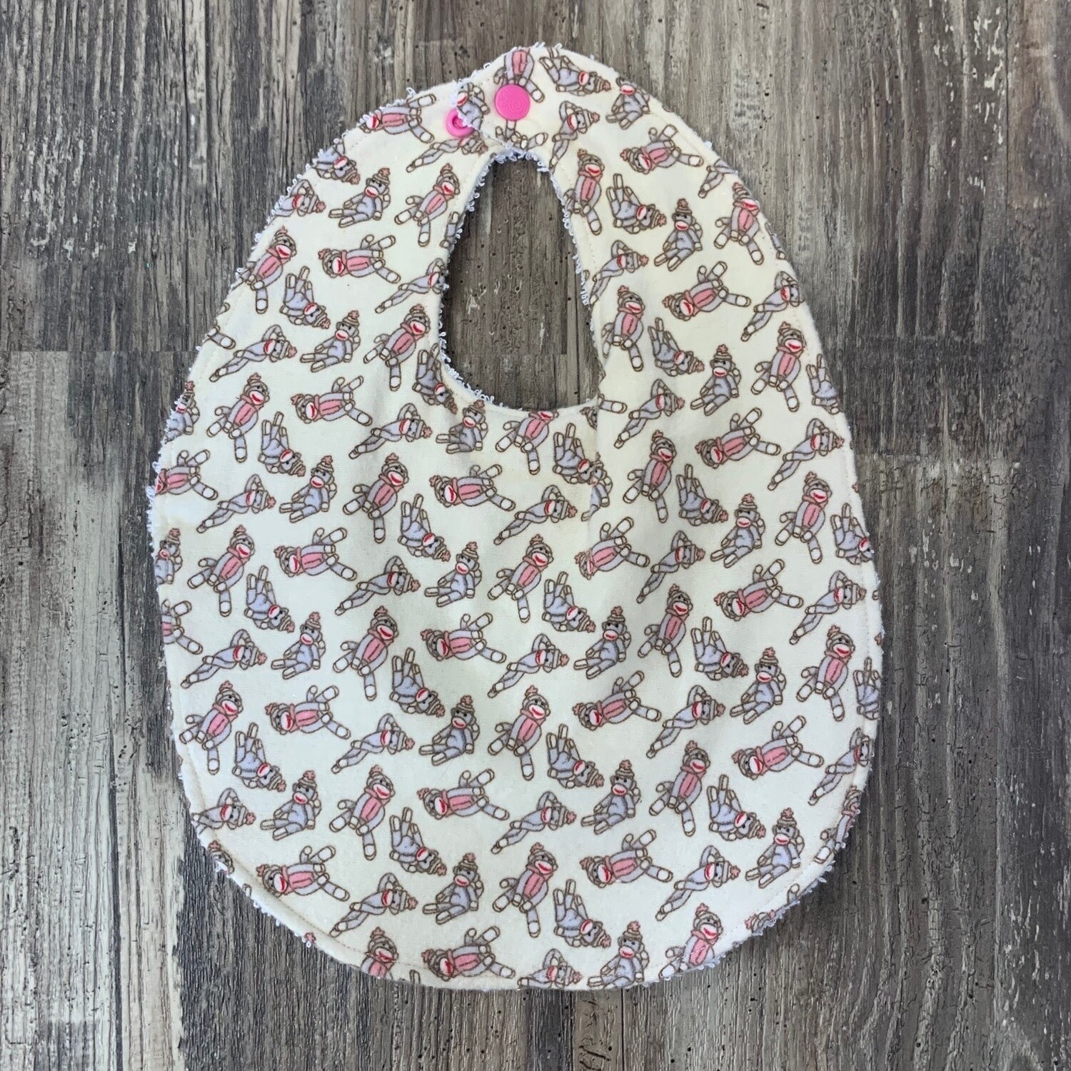 Sock Monkey Bib large