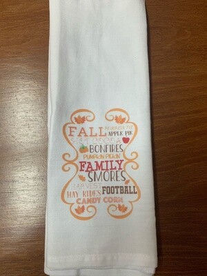 Fall Words Tea Towel