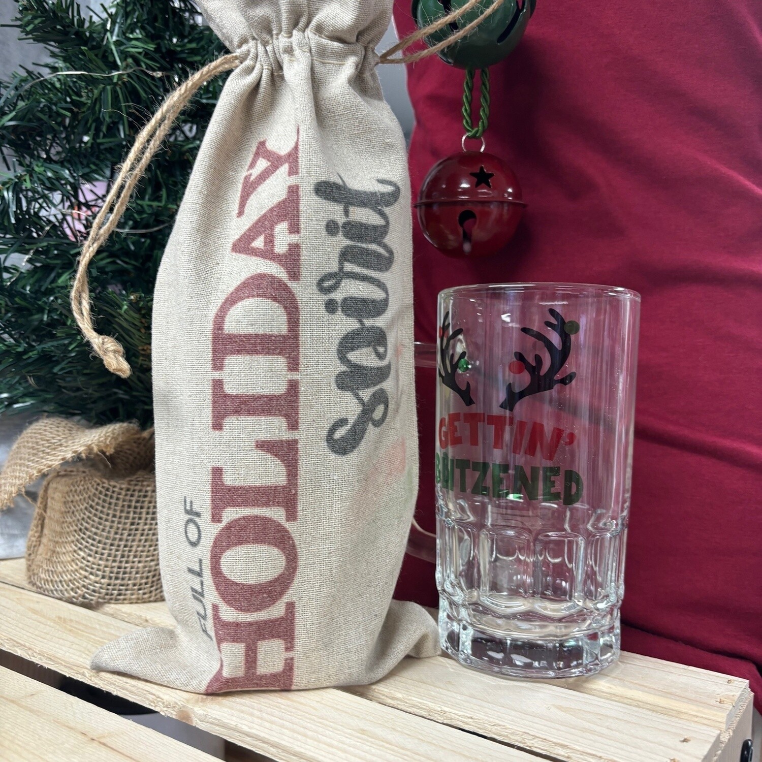 Full of Holiday Spirit Wine Bag
