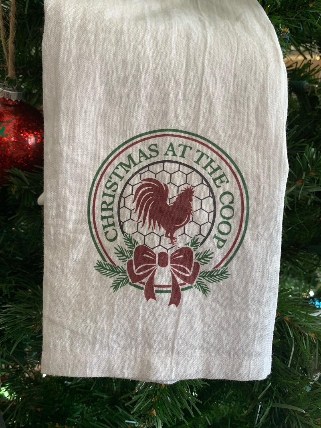 Christmas At The Coop Tea Towel