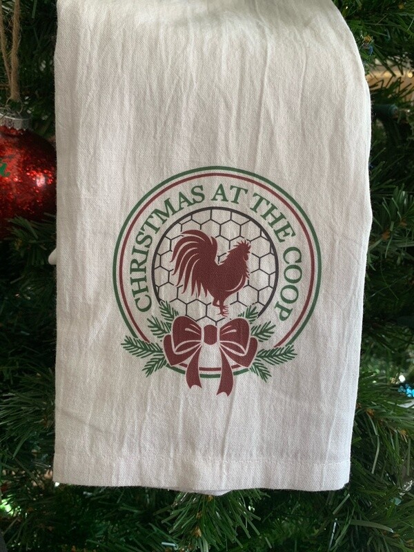 Christmas At The Coop Tea Towel