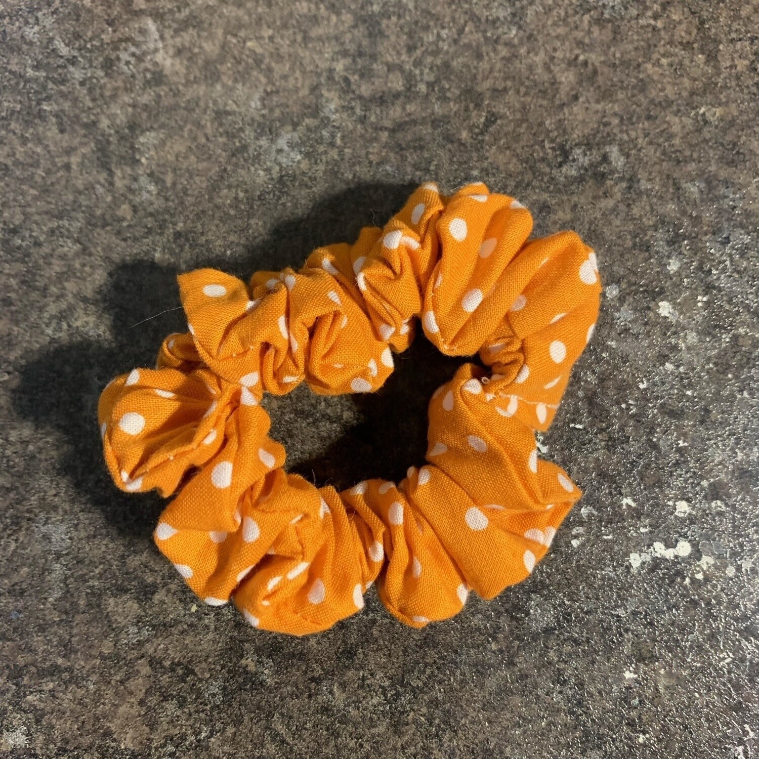 Orange Polka Dot Scrunchie