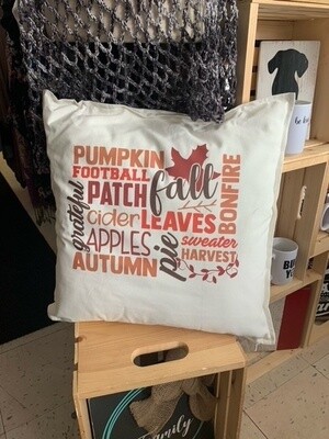 Fall Word Art Pillow