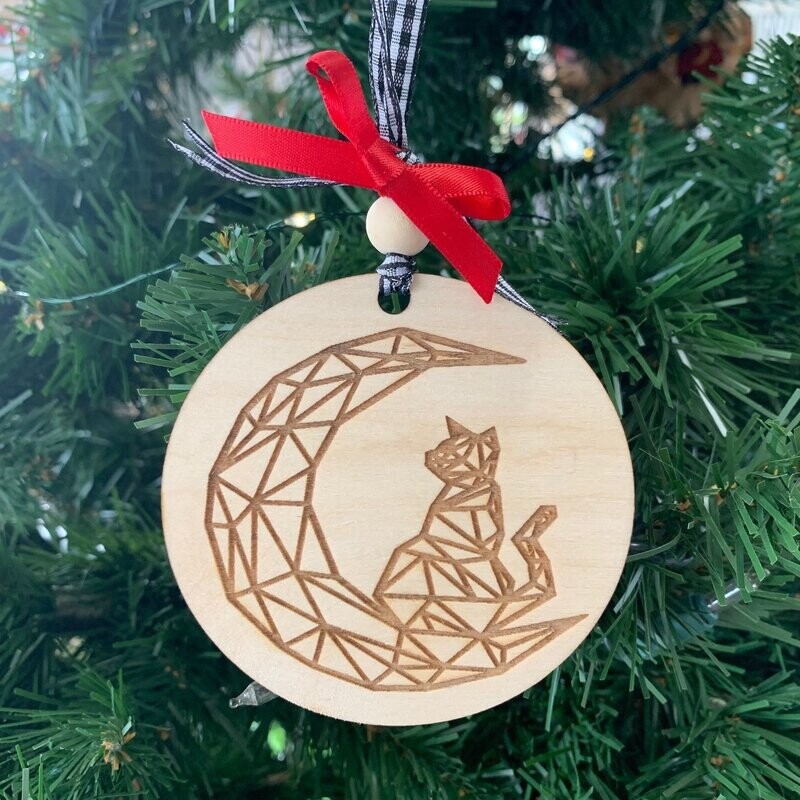 Cat/Moon Ornament