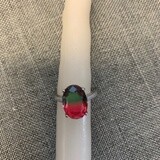 Watermelon Tourmaline Ring (Size  Adjustable)