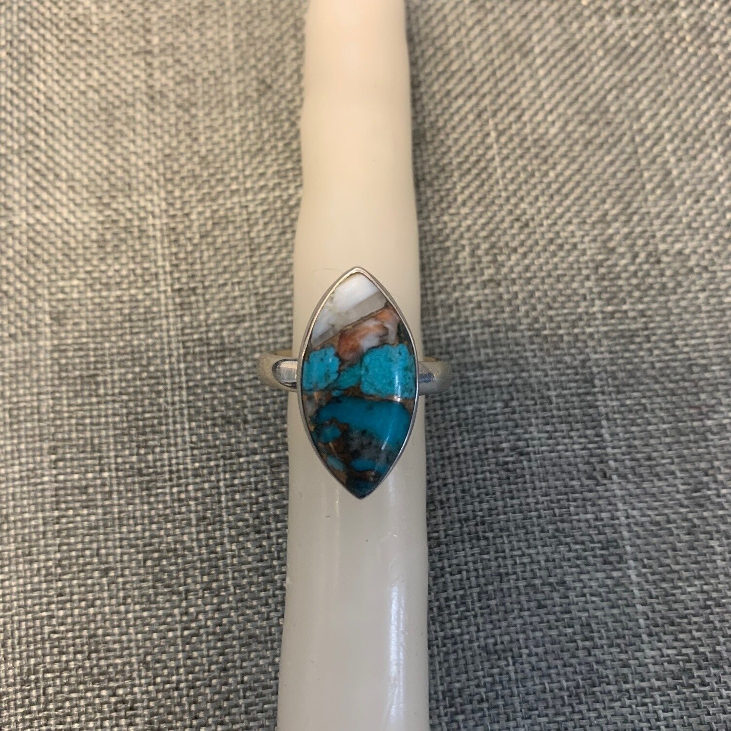 Spiny Oyster Turquoise Ring (Size 9.5)