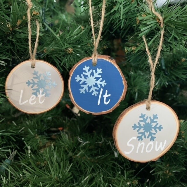 Let It Snow 3pc Ornament Set