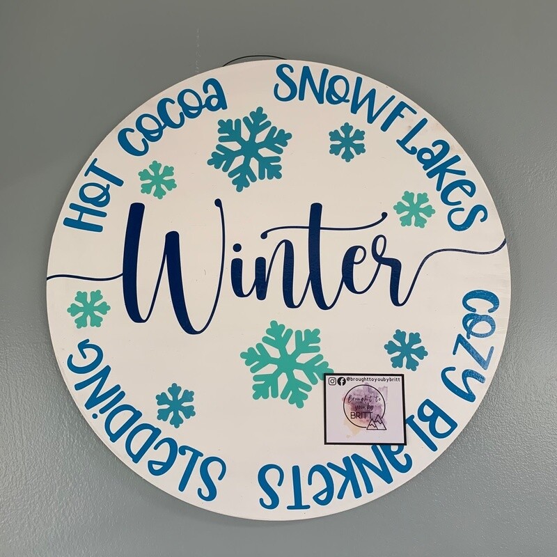 Winter Round Sign