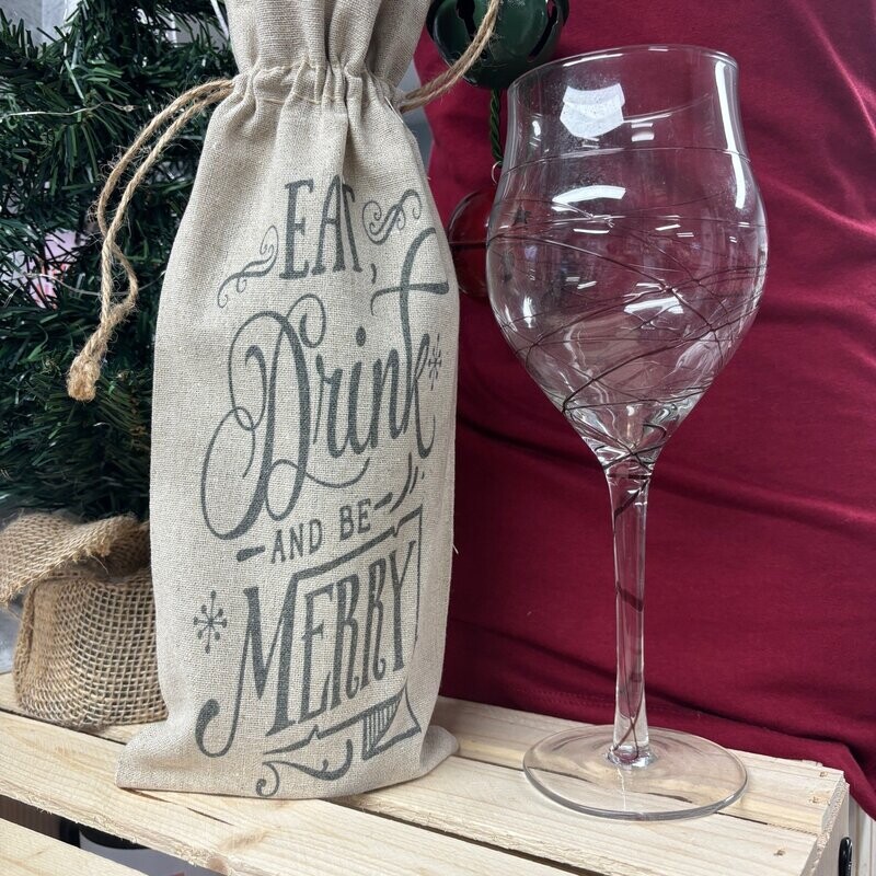 Eat Drink and Be Merry Wine Bag
