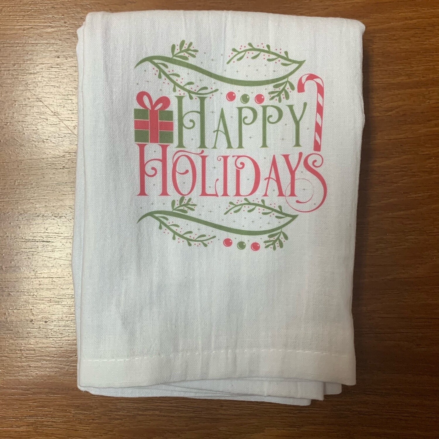 Happy Holidays Tea Towel