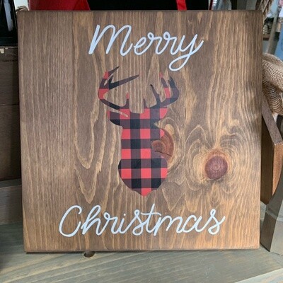 Merry Christmas Deer Sign