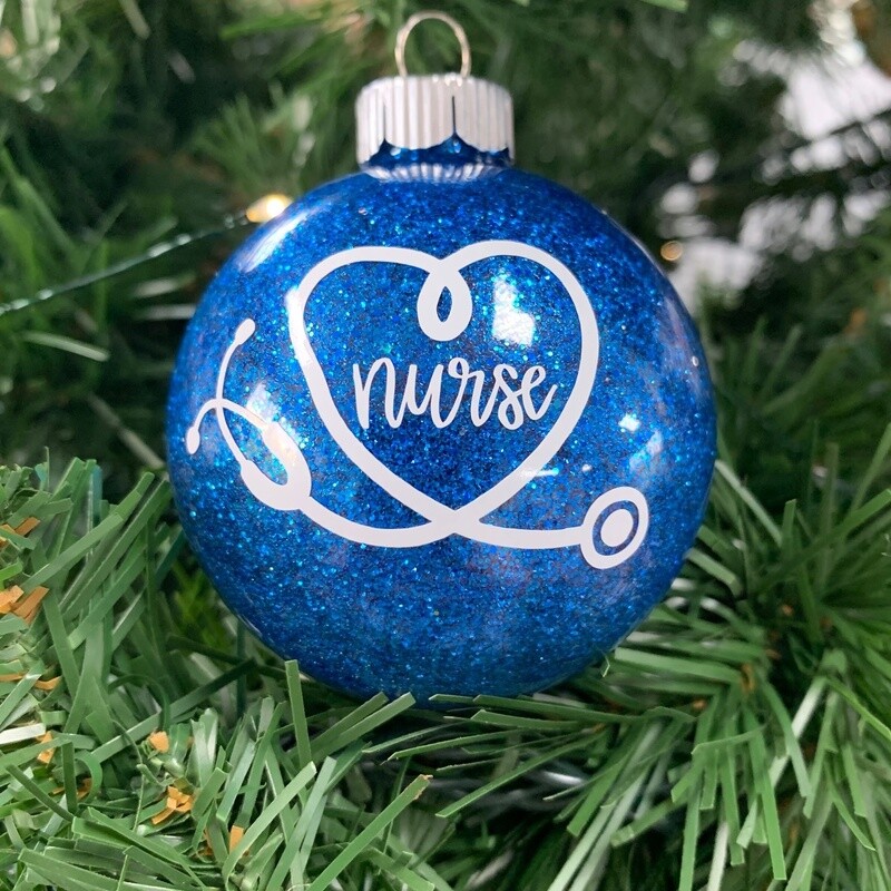 Nurse Heart Glitter Ball