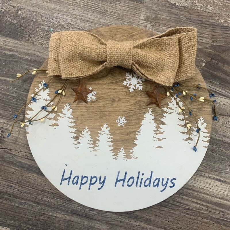 Happy Holidays Round Sign