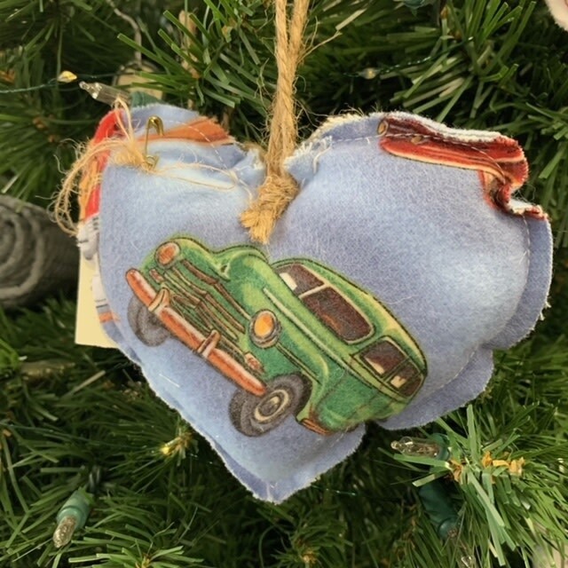 Vintage Vehicle Heart Ornament
