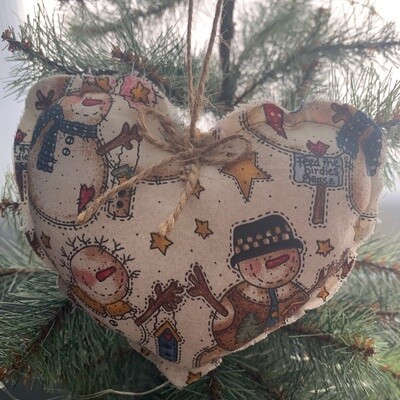 Snowman Heart Ornament