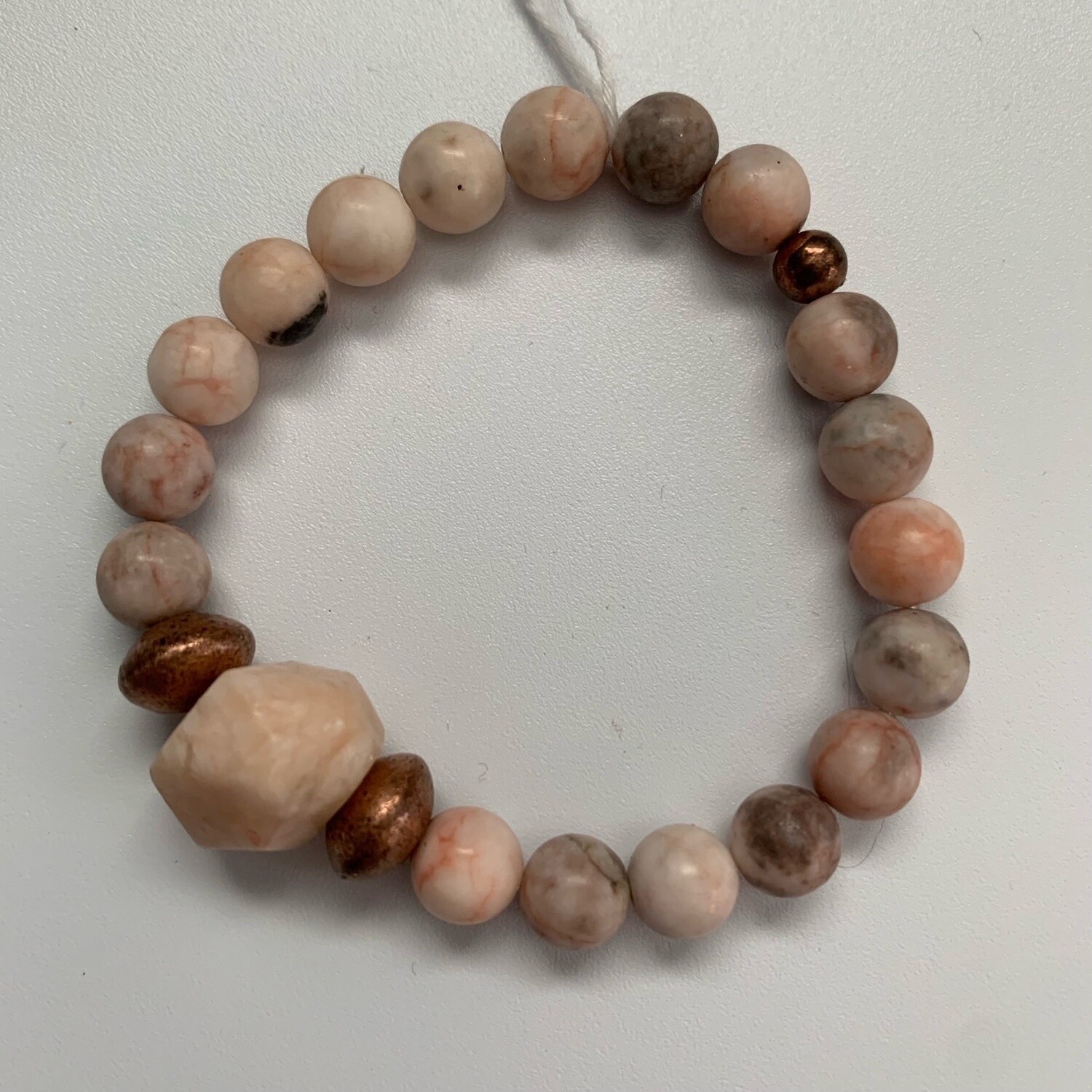 Morganite &amp; Pink Zebra Jasper Bracelet