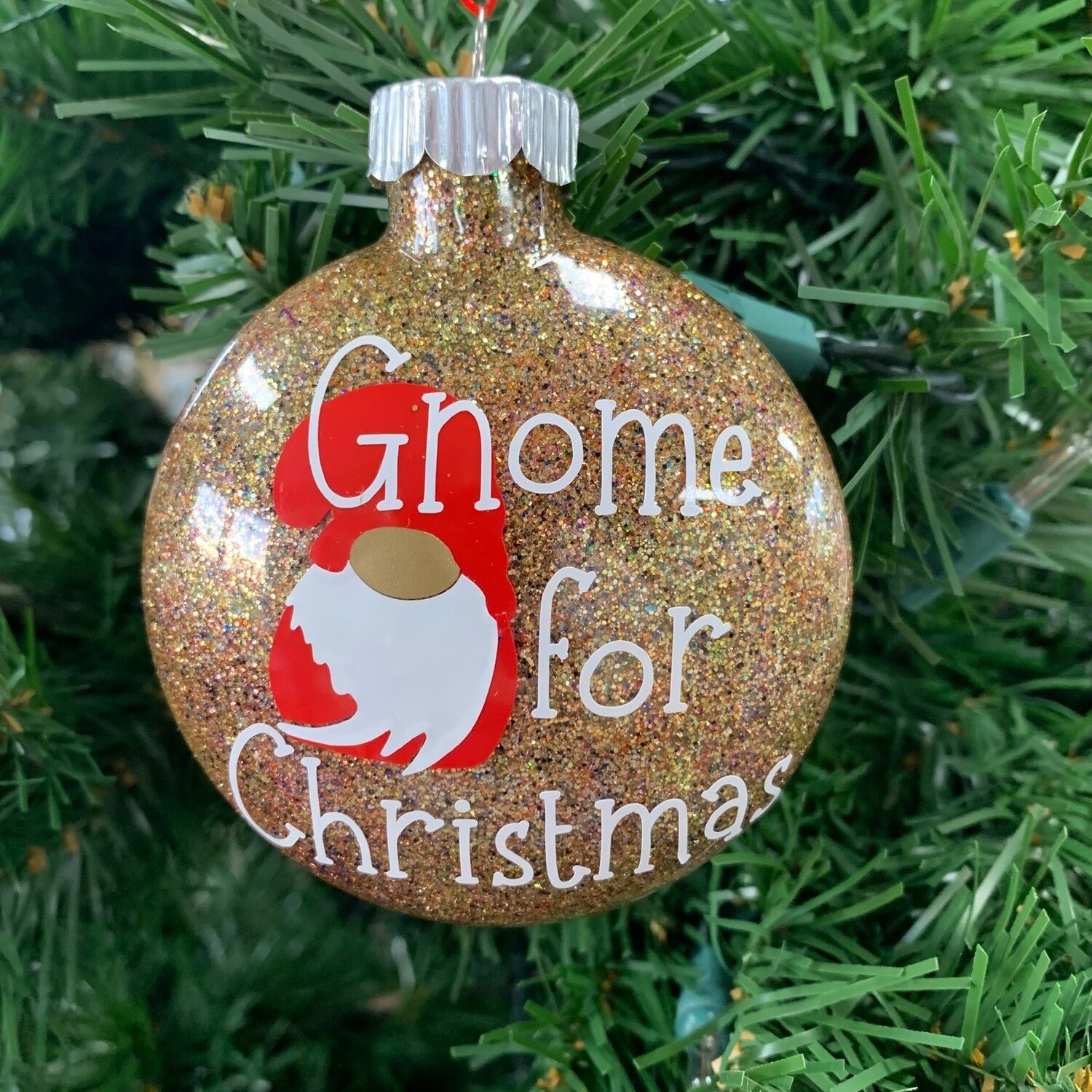Gnome For Christmas Glitter Ball