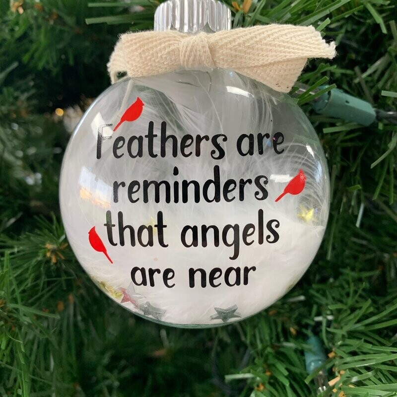 Feathers Are Reminders That Angels Are Near Glass Ball