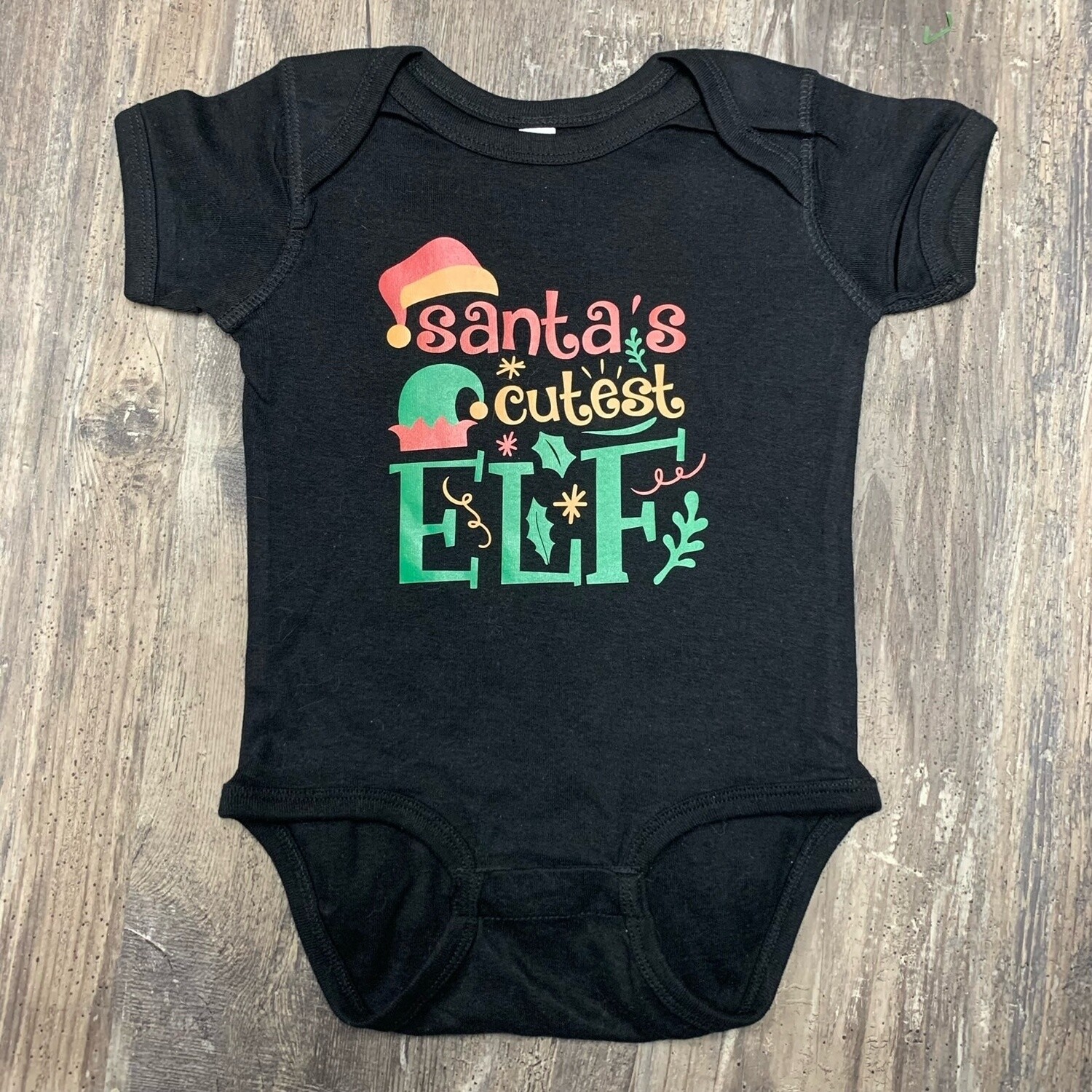Santa&#39;s Cutest Elf Baby Body Suit