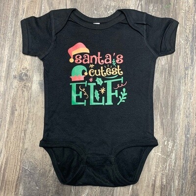Santa&#39;s Cutest Elf Baby Body Suit