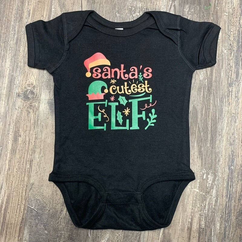 Santa&#39;s Cutest Elf Baby Body Suit