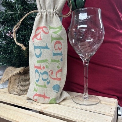 Merry and Bright Wine Bag