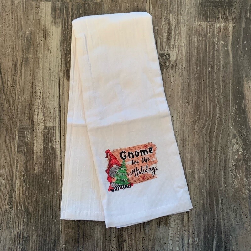 Gnome For The Holidays Tea Towel