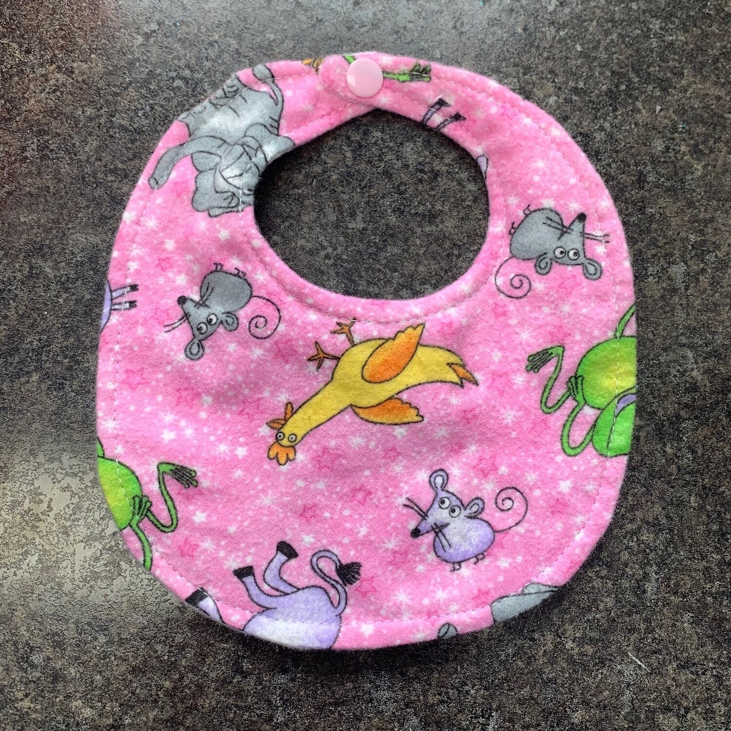 Pink Animal Bib NB