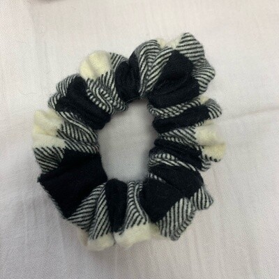 White Plaid Scrunchie