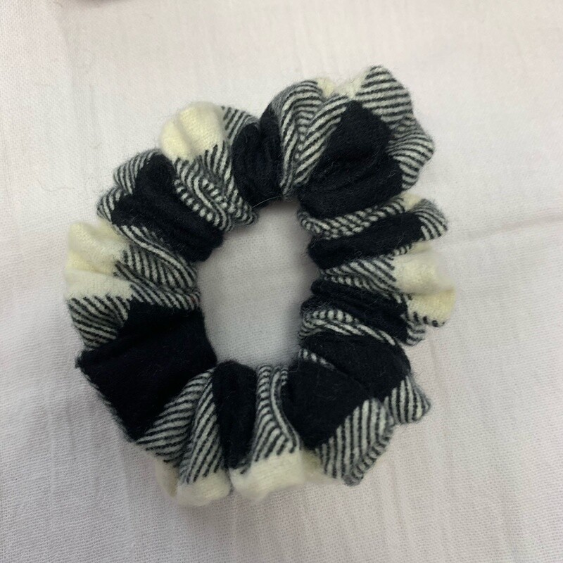 White Plaid Scrunchie