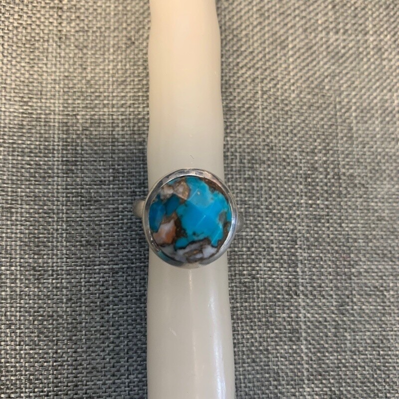 Spiny Oyster Turquoise Ring (Size 9)