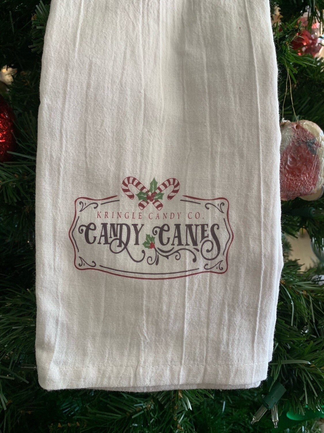 Candy Canes Tea Towel