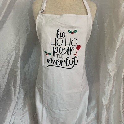 Ho Ho Ho Pour The Merlot Apron