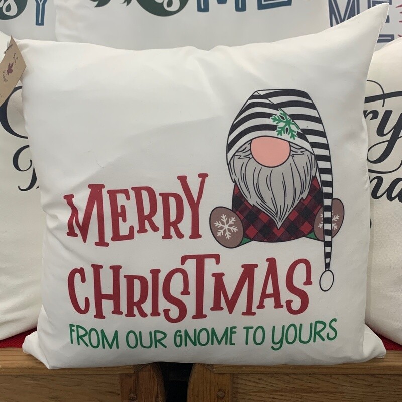 Merry Christmas From Our Gnome To Yours Pillow