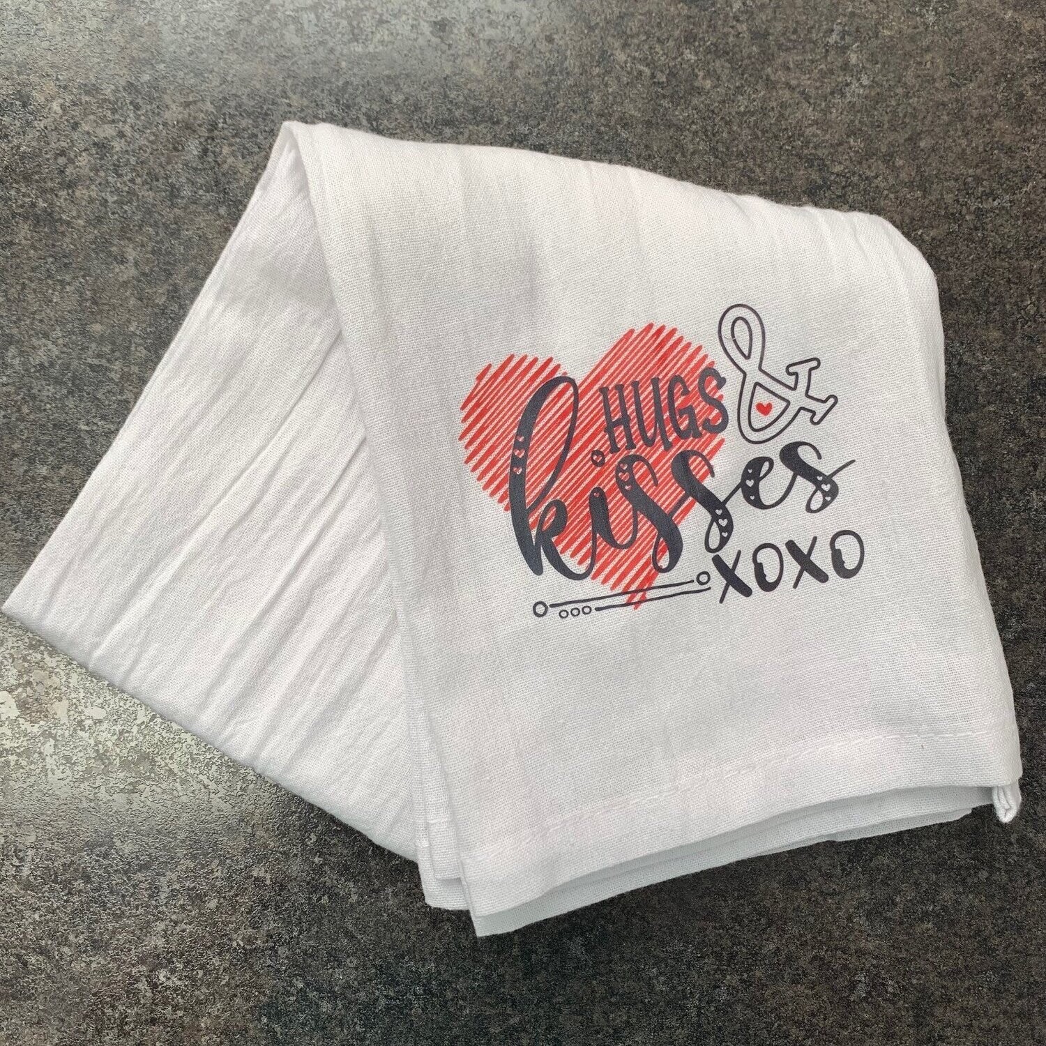 Hugs And Kisses Tea Towel