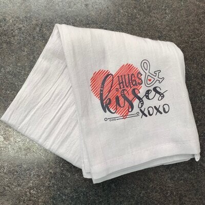 Hugs And Kisses Tea Towel