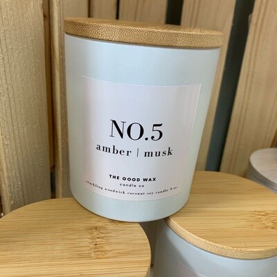 # 5 Amber and Musk Soy Candle
