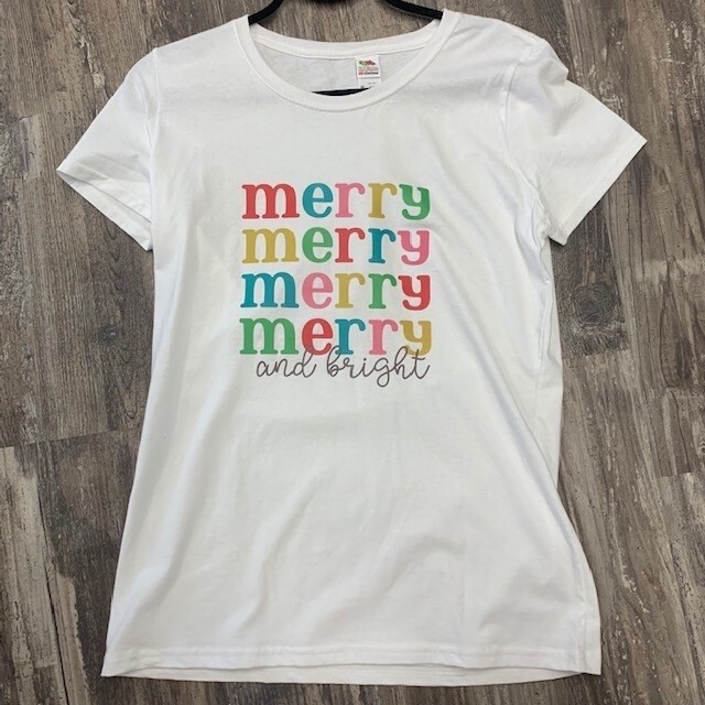 Merry And Bright Ladies Shirt Size Medium